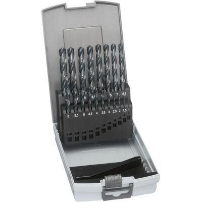 Juego de 24 brocas en espiral Fortis - Acero, HSS, DIN 338 N Juego de 24 brocas en espiral Fortis - Acero, HSS, DIN 338 N