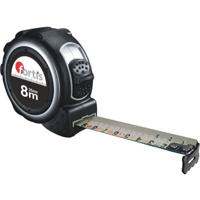 Cinta métrica de acero inoxidable Fortis - Resistente a impactos, 5m x 19mm Cinta métrica de acero inoxidable Fortis - Resistente a impactos, 5m x 19mm