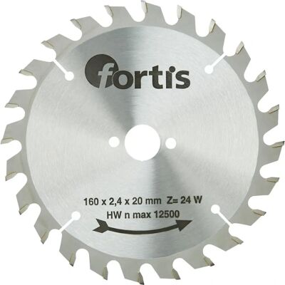Fortis 190x2,4x30mm Hoja de sierra circular de dientes intercambiables - Corte en madera Fortis 190x2,4x30mm Hoja de sierra circular de dientes intercambiables - Corte en madera