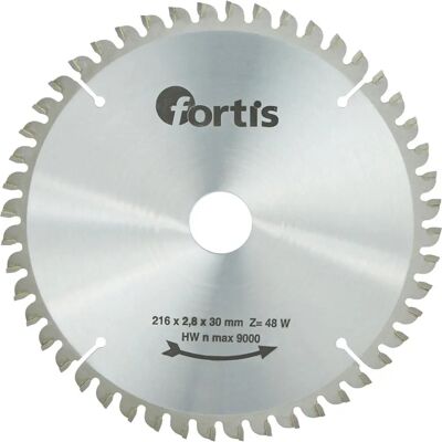 Fortis Modelo Ø216, 48 Dientes - Hoja circular para cortes de alta calidad Fortis Modelo Ø216, 48 Dientes - Hoja circular para cortes de alta calidad