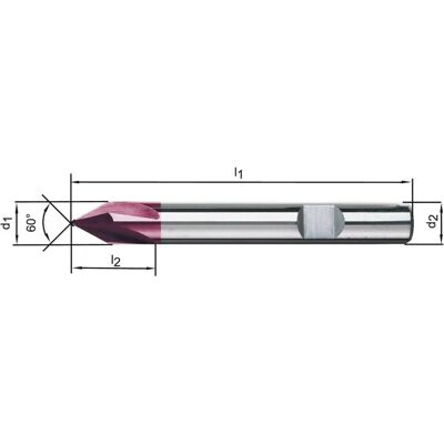 Forum NC-Entgratfräser - 12mm, 60° - Entgratwerkzeug Forum NC-Entgratfräser - 12mm, 60° - Entgratwerkzeug