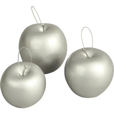 BELLAFIORA 10AMAZ0419122 - Kunstmatig fruit - Appels - 65 mm - Zilver BELLAFIORA 10AMAZ0419122 - Kunstmatig fruit - Appels - 65 mm - Zilver