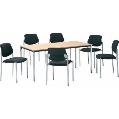 EDE 800x800mm chrom / Buche Konferenztisch - Conference Table EDE 800x800mm chrom / Buche Konferenztisch - Conference Table