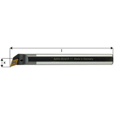 Varilla di perforazione FP A20R - Ø 26mm - Con raffreddamento interno - Per tornitura interna Varilla di perforazione FP A20R - Ø 26mm - Con raffreddamento interno - Per tornitura interna