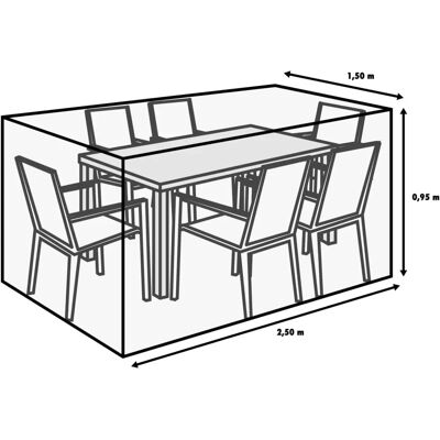 Primaster - Schutzhülle Exclusive Sitzgruppen - 250 x 150 cm - Schwarz - Schutzhülle Primaster - Schutzhülle Exclusive Sitzgruppen - 250 x 150 cm - Schwarz - Schutzhülle