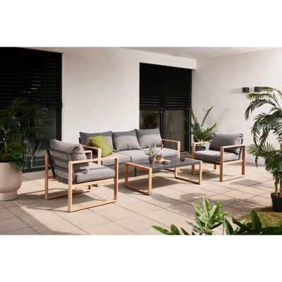 Primaster - Marbella - Aluminium Holzoptik - 4-teilig - Gartenmöbel-Set Primaster - Marbella - Aluminium Holzoptik - 4-teilig - Gartenmöbel-Set