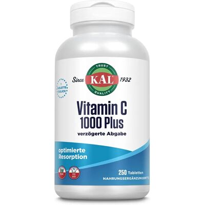 KAL - Vitamin C 1000 Plus - 1000 mg Vitamin C - Supplement KAL - Vitamin C 1000 Plus - 1000 mg Vitamin C - Supplement
