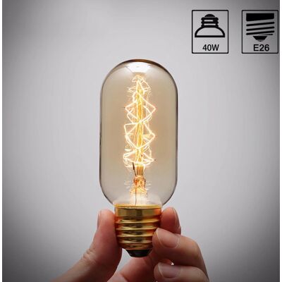 Linghhang T45 Edison 40W spiral tungsten lamp - 220V Linghhang T45 Edison 40W spiral tungsten lamp - 220V