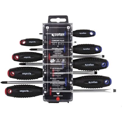 COFAN Ensemble de 8 tournevis Confort Plus - Publicité COFAN Ensemble de 8 tournevis Confort Plus - Publicité