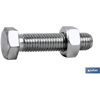 Cofan M10 Schrauben & Muttern - Sechskant, Zink, 35mm - 100 Stück Cofan M10 Schrauben & Muttern - Sechskant, Zink, 35mm - 100 Stück