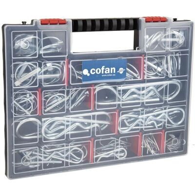 COFAN Kit de fixadores - Conjunto sortido com anel e pinos em R - 120 peças COFAN Kit de fixadores - Conjunto sortido com anel e pinos em R - 120 peças