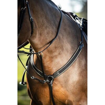 HFI Elastisches Pferdebrustgeschirr - Cob - Schwarz - Pferdegeschirr HFI Elastisches Pferdebrustgeschirr - Cob - Schwarz - Pferdegeschirr