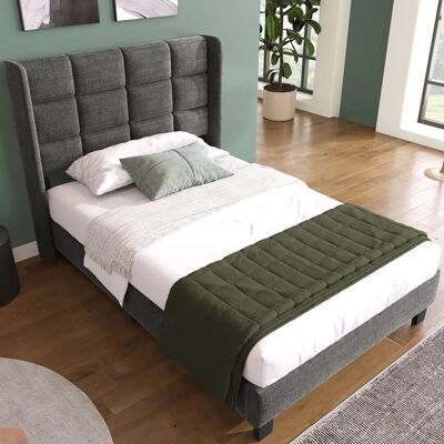 WISHDOR - Letto adulti 90x200 cm - Gris - Lino - Bed WISHDOR - Letto adulti 90x200 cm - Gris - Lino - Bed