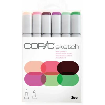 Copic Marke Skitse, Set Mit 6 Blumen Favoriten 2.50cm - Marker Copic Marke Skitse, Set Mit 6 Blumen Favoriten 2.50cm - Marker
