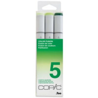 Copic Color Fusion Sketch Markers Set - Green & White - Art Supplies Copic Color Fusion Sketch Markers Set - Green & White - Art Supplies