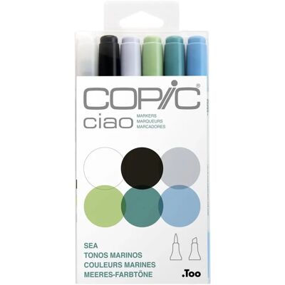 Set Copic Ciao Mer - 6 Marqueurs Inspirés de la Mer - Publicité Set Copic Ciao Mer - 6 Marqueurs Inspirés de la Mer - Publicité