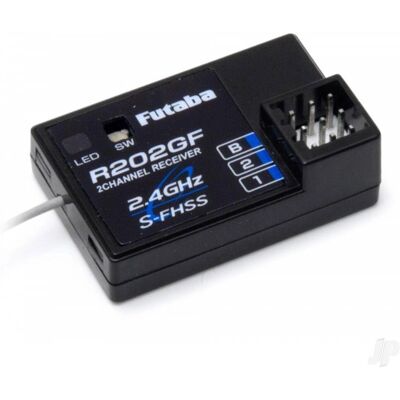 Récepteur Futaba R202GF 2 Canaux 2,4 GHz S-FHSS - Compact et Fiable - Publicité Récepteur Futaba R202GF 2 Canaux 2,4 GHz S-FHSS - Compact et Fiable - Publicité