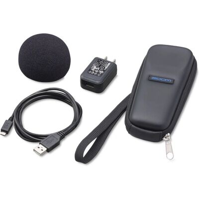 Set de accesorios para micrófono Zoom H1n - Incluye protector contra viento, estuche, cable USB, adaptador de corriente Set de accesorios para micrófono Zoom H1n - Incluye protector contra viento, estuche, cable USB, adaptador de corriente