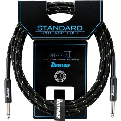 Câble instrument Ibanez SI10-BG - 3m, Droit, Tressé - Jaune Câble instrument Ibanez SI10-BG - 3m, Droit, Tressé - Jaune