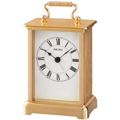 Seiko Gold Quartz Mantel Clock - Analog, White Dial, Alarm Seiko Gold Quartz Mantel Clock - Analog, White Dial, Alarm