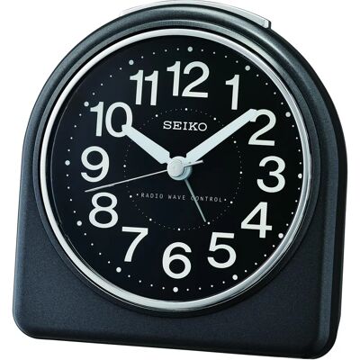 Seiko QHR204K Réveil - Radio-piloté, Pile, Noir - Publicité Seiko QHR204K Réveil - Radio-piloté, Pile, Noir - Publicité