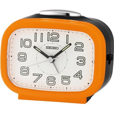 Réveil Seiko - Silencieux, Moderne, Orange Réveil Seiko - Silencieux, Moderne, Orange