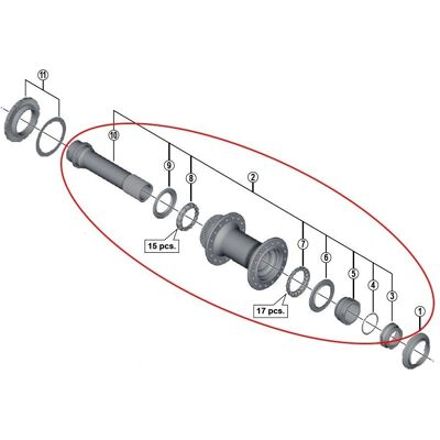 Oś przedniego koła Shimano HB-M8010 - 15x100mm E-Thru - Piasta rowerowa Oś przedniego koła Shimano HB-M8010 - 15x100mm E-Thru - Piasta rowerowa