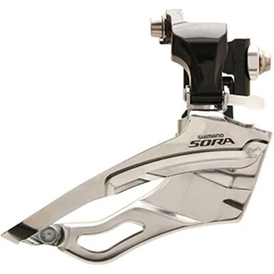 Shimano Sora R3030 9 Speed Braze-On Front Derailleur - Black/Silver - Front Derailleur Shimano Sora R3030 9 Speed Braze-On Front Derailleur - Black/Silver - Front Derailleur