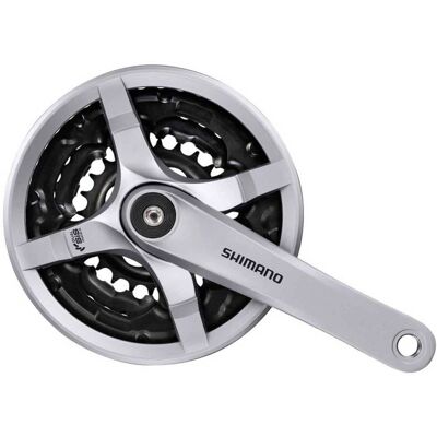 Shimano FC-TY501 Crankstel - Zilver - 175mm, 3 kettingbladen, 6/7/8 snelheden Shimano FC-TY501 Crankstel - Zilver - 175mm, 3 kettingbladen, 6/7/8 snelheden