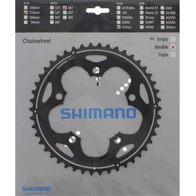Shimano 105 FCCX50 10-biegowe podwójne zębatki - Srebro - 46t - Droga Shimano 105 FCCX50 10-biegowe podwójne zębatki - Srebro - 46t - Droga