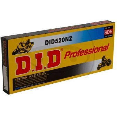 Cadena de moto D.I.D 520NZ - Reforzada 96 eslabones - Negro Cadena de moto D.I.D 520NZ - Reforzada 96 eslabones - Negro