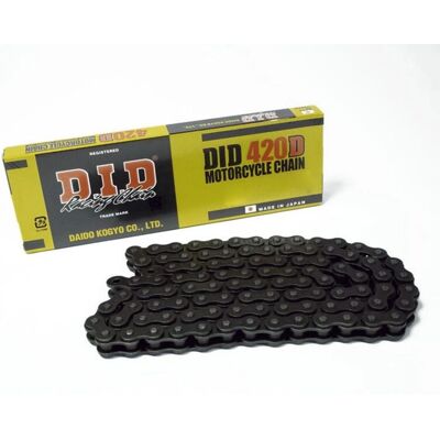 D.I.D Schwarze 420 Kette - Für Motorräder mit geringer Leistung D.I.D Schwarze 420 Kette - Für Motorräder mit geringer Leistung
