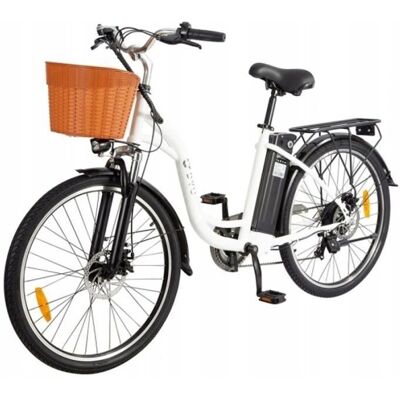 DYU C6 - Vélos électrique - Roues 26*1,95" - Moteur 350W - Batterie 36V 12,5Ah - 7 Vitesses - Autonomie 70KM - Blanc - Publicité DYU C6 - Vélos électrique - Roues 26*1,95" - Moteur 350W - Batterie 36V 12,5Ah - 7 Vitesses - Autonomie 70KM - Blanc - Publicité