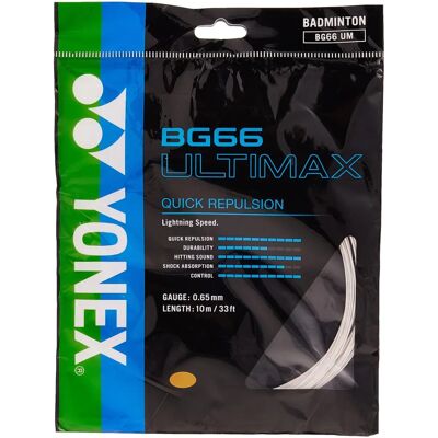 Cordage de badminton Yonex Bg 66 Ultimax - Blanc - Publicité Cordage de badminton Yonex Bg 66 Ultimax - Blanc - Publicité