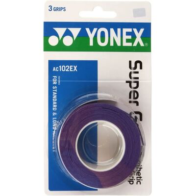 YONEX Super GRAP Overgrip de Tennis - Pack de 3 en Violet - Publicité YONEX Super GRAP Overgrip de Tennis - Pack de 3 en Violet - Publicité
