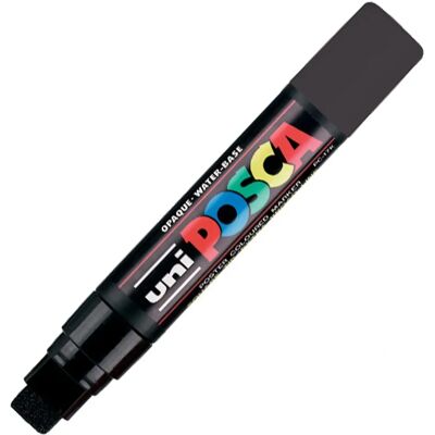 Marqueur Posca PC-17K Uni-ball - Pointe large biseautée - Noir - Publicité Marqueur Posca PC-17K Uni-ball - Pointe large biseautée - Noir - Publicité