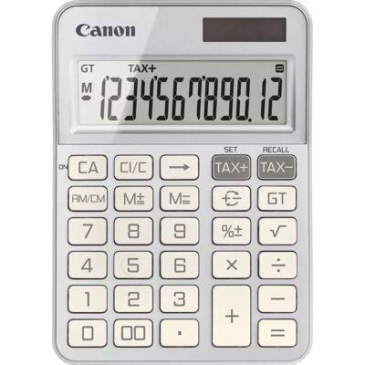 Kalkulator Canon KS-125KB Srebrny - Podstawowy, Podwójne Zasilanie, LCD 12 Cyfrowe Kalkulator Canon KS-125KB Srebrny - Podstawowy, Podwójne Zasilanie, LCD 12 Cyfrowe