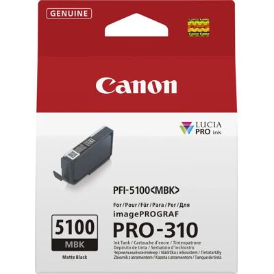 Canon PFI-5100 MBK Mustekasetti - Mattamusta - PRO-310 Canon PFI-5100 MBK Mustekasetti - Mattamusta - PRO-310