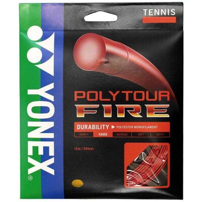 Yonex Poly Tour Fire 12M Tennis-Schnur - Monofilament, Rot, 1.25mm Yonex Poly Tour Fire 12M Tennis-Schnur - Monofilament, Rot, 1.25mm