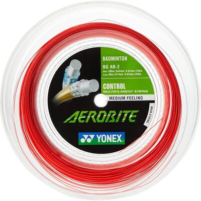 Cordage de badminton hybride Yonex Aerobite - 200m - Blanc/Rouge - Publicité Cordage de badminton hybride Yonex Aerobite - 200m - Blanc/Rouge - Publicité