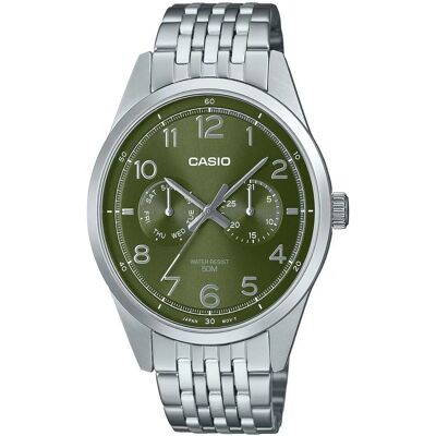 Ρολόι Casio MTP-E340D-3AV με πράσινο καντράν και μηχανισμό σε τεχνολογία Quartz - Άνδρας Ρολόι Casio MTP-E340D-3AV με πράσινο καντράν και μηχανισμό σε τεχνολογία Quartz - Άνδρας