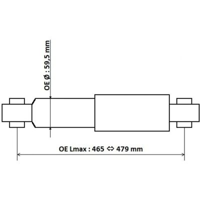 KYB 3450023 Dämparsats - Bakaxel, Gas, Teleskop, 465mm Max KYB 3450023 Dämparsats - Bakaxel, Gas, Teleskop, 465mm Max