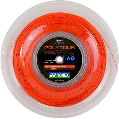 Yonex Poly Tour Rev Tennissäie - 200m Oranssi Kontrolli Voima Yonex Poly Tour Rev Tennissäie - 200m Oranssi Kontrolli Voima