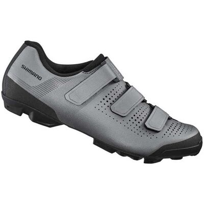 Chaussures de vélo unisexes Shimano SH-XC100 - VTT, Gris - Publicité Chaussures de vélo unisexes Shimano SH-XC100 - VTT, Gris - Publicité