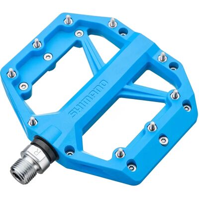 Shimano PD-GR400 MTB platte pedalen - Blauw - Standaard Shimano PD-GR400 MTB platte pedalen - Blauw - Standaard