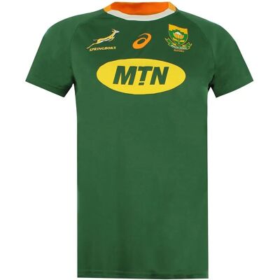 Asics Springboks Zuid-Afrika Rugby Dames T-Shirt - Geel - Korte mouw Asics Springboks Zuid-Afrika Rugby Dames T-Shirt - Geel - Korte mouw