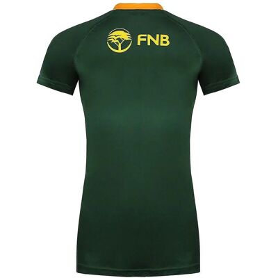 Asics Springboks Zuid-Afrika Rugby Dames T-Shirt - Geel - Korte Mouw Asics Springboks Zuid-Afrika Rugby Dames T-Shirt - Geel - Korte Mouw