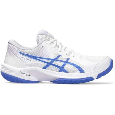 Asics Beyond FF Weiß/Saphir Unterstützung Dämpfung - Badminton Squash Schuhe Asics Beyond FF Weiß/Saphir Unterstützung Dämpfung - Badminton Squash Schuhe
