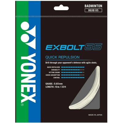 Yonex Exbolt 65 Squash Draad - Nylon, 0.65mm, 10M Yonex Exbolt 65 Squash Draad - Nylon, 0.65mm, 10M