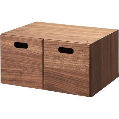 Muji - Demi Bloc - noyer - 2 tiroirs - Unité de rangement - Publicité Muji - Demi Bloc - noyer - 2 tiroirs - Unité de rangement - Publicité